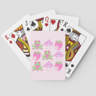 Jeu De Cartes Grenouille Kawaii, champignon et fraise
