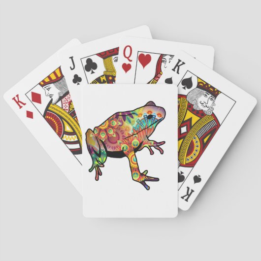 Jeu De Cartes Grenouille orientée psychédélique jouant la (dos)