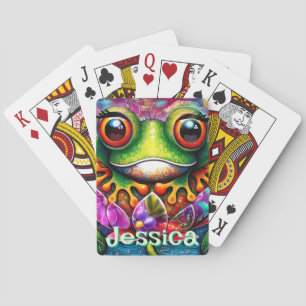 Jeu De Cartes Grenouille Whimsical Abstrait Floral Frogs Personn