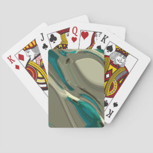 Jeu De Cartes Grey and Blue Abstract
