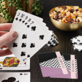 Jeu De Cartes Grey Zigzag, Grey Chevron, Purple, Votre Nom (In Situ)