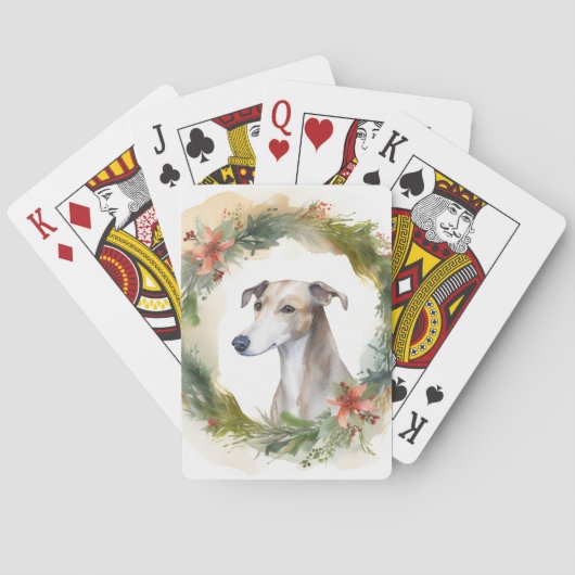Jeu De Cartes Greyhound Christmas Wreath Festive Pup (dos)