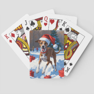 Jeu De Cartes Greyhound coule dans la neige avec le Casquette de