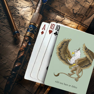 Jeu De Cartes Griffon Fantastique Brun Majestueux Mythe Gryphon