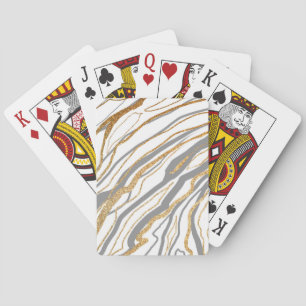 Jeu De Cartes Gris et marbre d'or