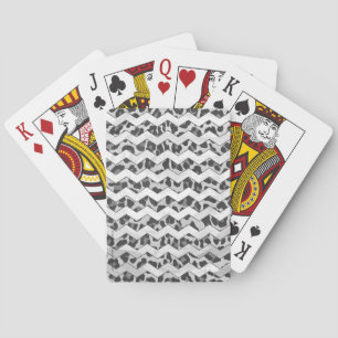 Jeu De Cartes Gris léopard Chevron et gris clair