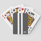Jeu De Cartes Gris Monogramme Cartes de jeu pour hommes (dos)