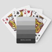 Jeu De Cartes Gris rétro avec nom Simple Sans Serif (dos)