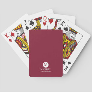 Jeu De Cartes Groomsmen Personnalisé Classique Monogramme et nom