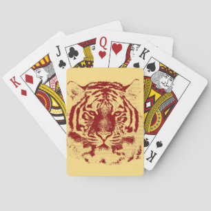 Jeu De Cartes Gros plan de la face du tigre 8