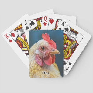 Jeu De Cartes Gros plan sur le poulet Monogramme personnalisé