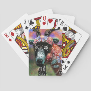 Jeu De Cartes Grotte de chèvre florale Whimssical ferme animal d