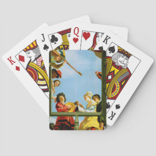 Jeu De Cartes Groupe musical sur Balcon Art Art Néerlandais Pein