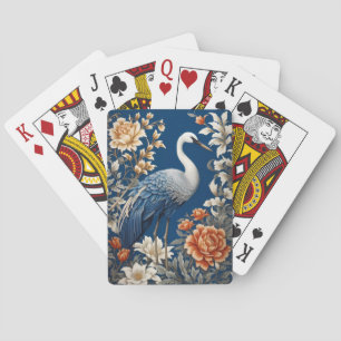 Jeu De Cartes Grue Bleue Élégante William Morris Inspiré