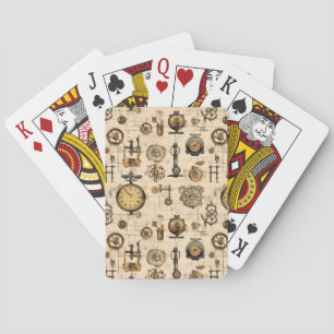 Jeu De Cartes Grunge Rustic Steampunk Horloge (13)