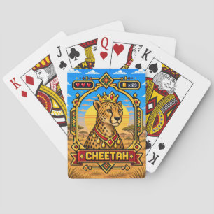 Jeu De Cartes Guépard Rétro Pixel Art 8-Bit