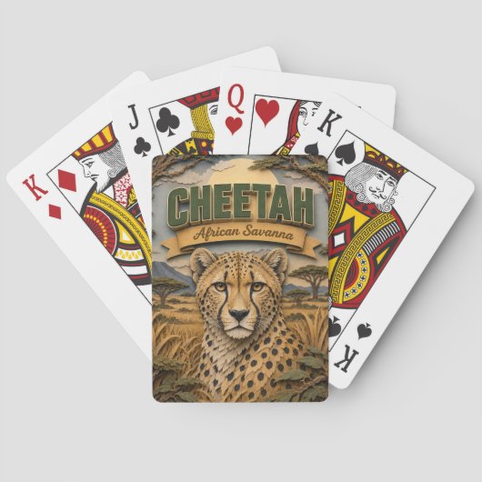 Jeu De Cartes Guépard Savane Africaine POPCUT (dos)