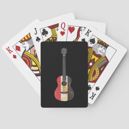 Jeu De Cartes Guitare acoustique âgée et utilisée de drapeau (dos)