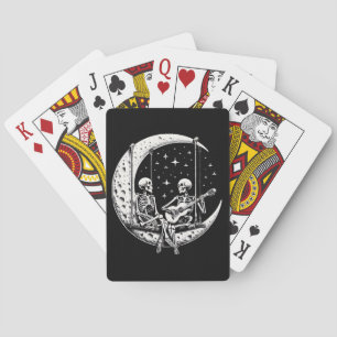 Jeu De Cartes Guitare de lune de couple de squelettes