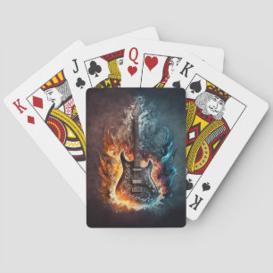 Jeu De Cartes Guitare en flamme jouant aux cartes