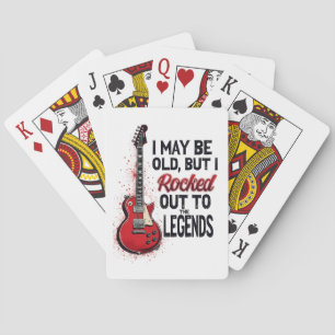 Jeu De Cartes Guitare Rock Rétro Design Nostalgie Musique Classi