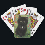 Jeu De Cartes Gustav Klimt Kitten<br><div class="desc">Jouer aux cartes avec un chaton Gustav Klimt! Ce chaton noir porte un collier d'argent et s'assoit dans un champ de fleurs rouges, bleues, blanches et jaunes. Un cadeau merveilleux pour les amateurs d'art amoureux des chats et autrichiens !</div>