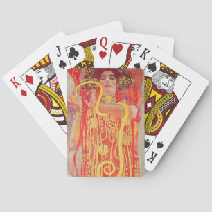 Jeu De Cartes Gustav Klimt Red Woman Gold Snake Peinture