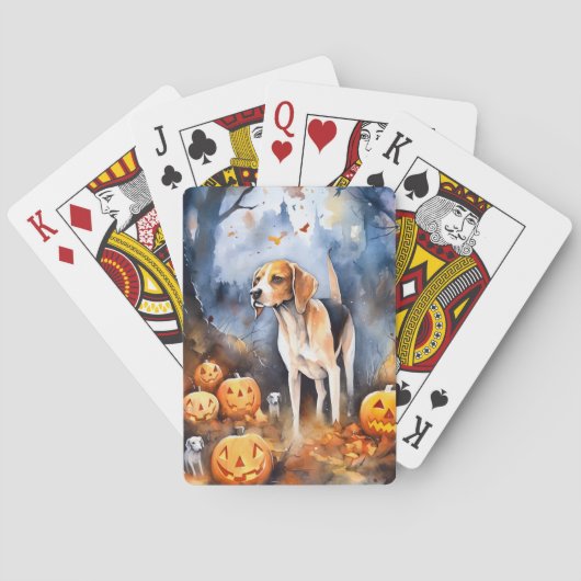 Jeu De Cartes Halloween Anglais Foxhound Avec Citrouille (dos)