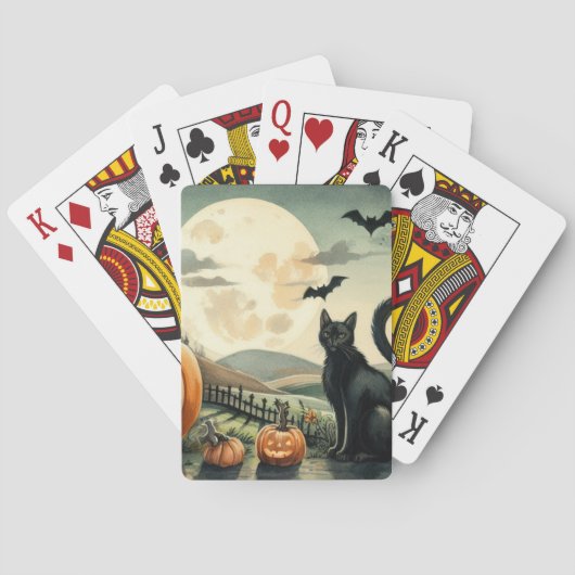 Jeu De Cartes Halloween/Automne/Automne/citrouille/chat (dos)