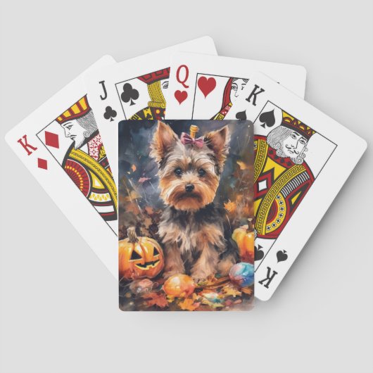 Jeu De Cartes Halloween Biewer Terrier Avec La Peur Citrouille (dos)