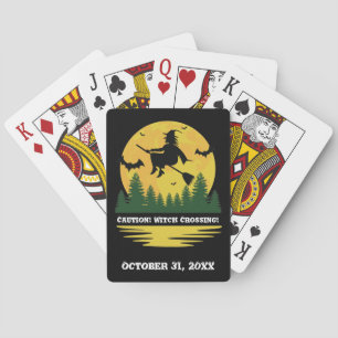 Jeu De Cartes Halloween Caution Sorcière Traversée Flying Brooms
