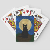 Jeu De Cartes Halloween Chat noir Silhouette Lune (dos)