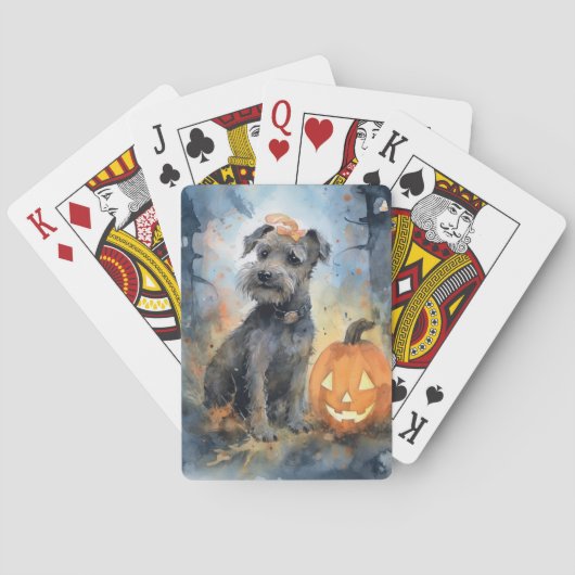 Jeu De Cartes Halloween Chesapeake Bay Terrier Avec Citrouilles (dos)