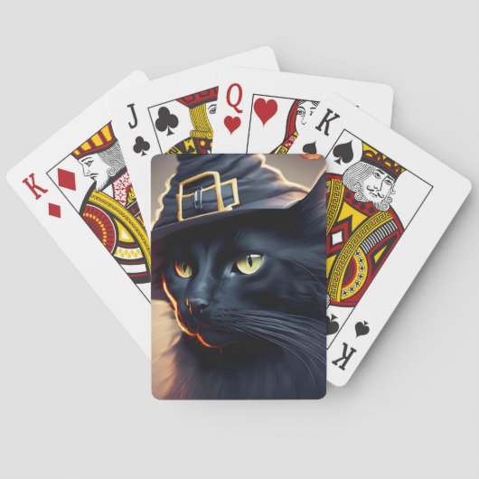 Jeu De Cartes Halloween de chat noir (dos)