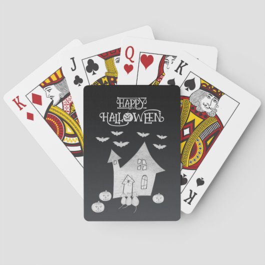 Jeu De Cartes Halloween la nuit avec Haunted House, chauves-sour (dos)