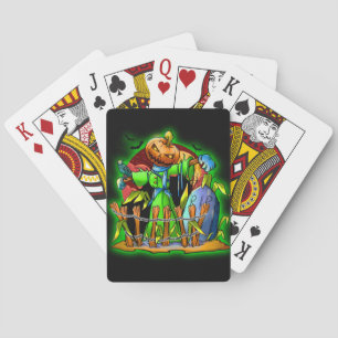 Jeu De Cartes Halloween Lady Scarecrow Citrouille Head RIP Bats