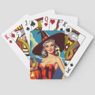 Jeu De Cartes Halloween rétro Pin-up sorcière