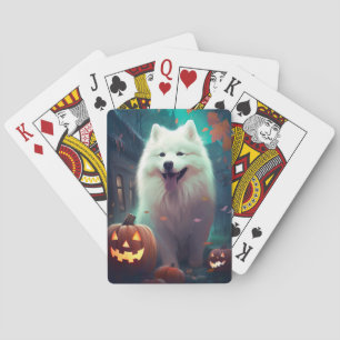 Jeu De Cartes Halloween Samoyé Avec Peur Citrouille