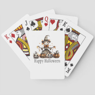 Jeu De Cartes Halloween Scarecrow Design avec Jack-o-Lanterns  