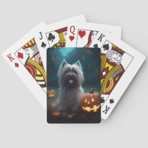 Jeu De Cartes Halloween Skye Terrier Avec La Peur Citrouille