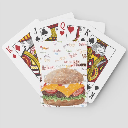 Jeu De Cartes Hamburger au fromage Fast Food BBQ Diner (dos)