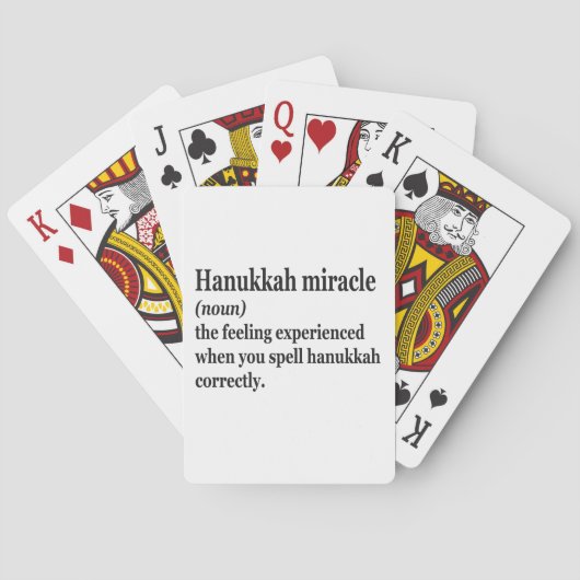Jeu De Cartes Hanoukka Miracle Funny Chanukah Juif Définition (dos)