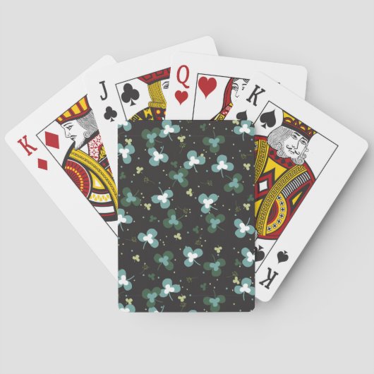 Jeu De Cartes Happy Green Clover Feuille Motif d'art IV (dos)