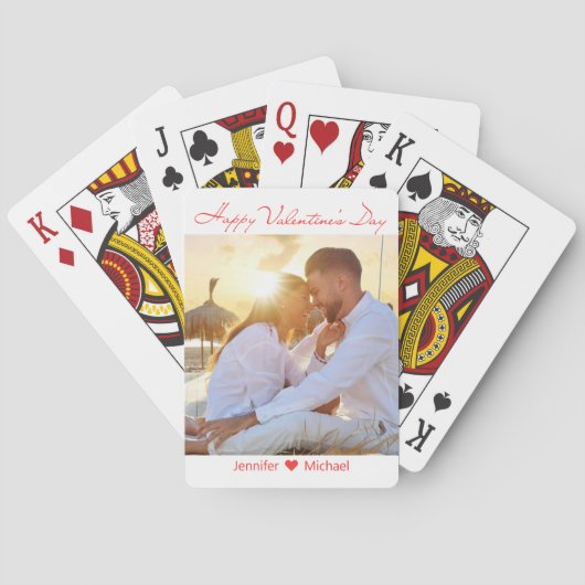Jeu De Cartes happy valentines day couple photo romantic chic (dos)