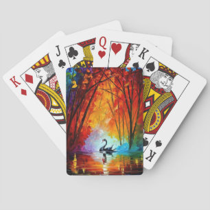 JEU DE CARTES HARMONIE DES CONTRASTES - SWAN NOIR SUR ÉTANG COLO