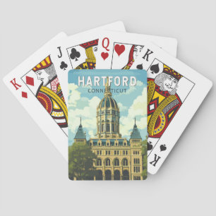 Jeu De Cartes Hartford Connecticut Voyage Art Rétro