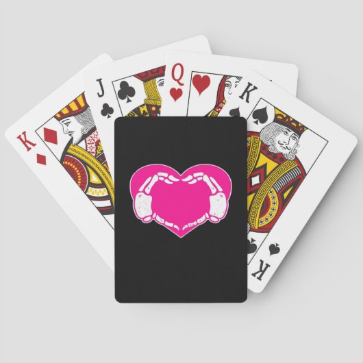 Jeu De Cartes Heart Skeleton mains gothique Valentine classique (dos)