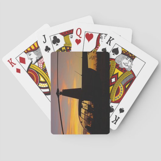 Jeu De Cartes Hélicoptère Robinson R44 au coucher du soleil (dos)