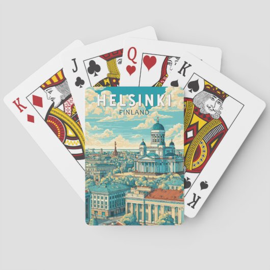 Jeu De Cartes Helsinki Finland Travel Art Vintage (dos)