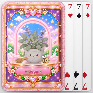 Jeu De Cartes Herbe de Sauge, Art Kawaii
